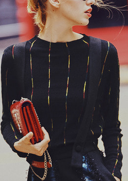[수입] 180928-15HH TOP 수입명품여성의류 버티컬줄무늬스웨터