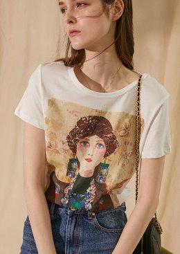 [명품스타일여성의류] 190220-71GB TOP 레트로아 티셔츠