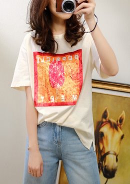 [수입명품ST여성의류] 190213-24 TOP 오렌지패치티셔츠