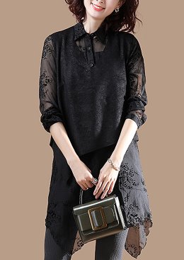 [수입명품ST여성의류] 190618-26 DRESS 레이스셔츠원피스