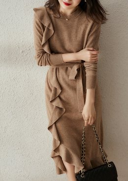 [제작수입명품ST여성의류] 200916-07XX DRESS 3컬러 프릴레이스니트원피스