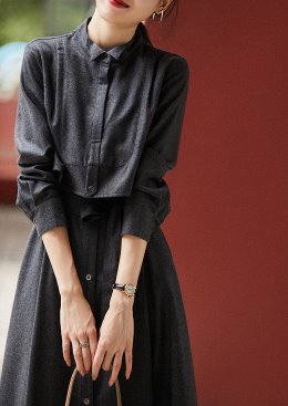 [제작수입명품ST여성의류] 210811-12XX DRESS 크러쉬양모원피스