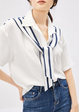 [수입명품ST여성의류] 220630-12MM TOP 스트라이프 페이크니치 셔츠