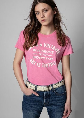 [수입명품ST여성의류] 220321-12JD TOP 핑크 레터링 티셔츠